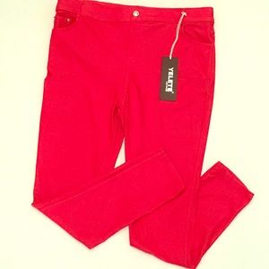 Woman’s Red stretchy Red Jegging/ Legging Jean 3x